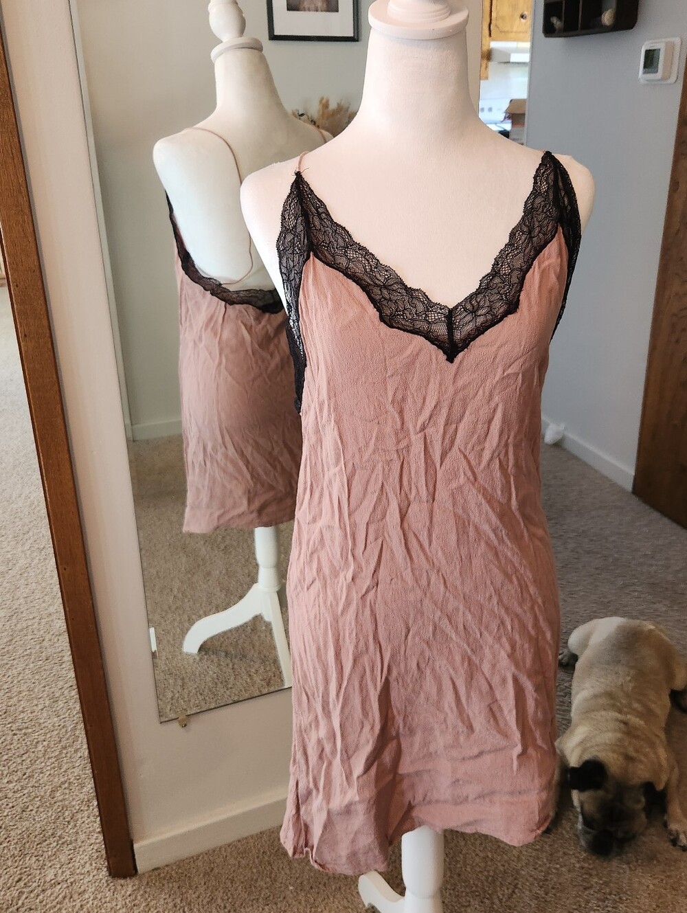 (2 For $50) Dance & Marvel Lace-Trim Slip Dress in Blush Pink